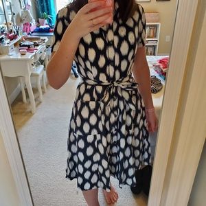 Mlle Gabrielle Navy and White Dress